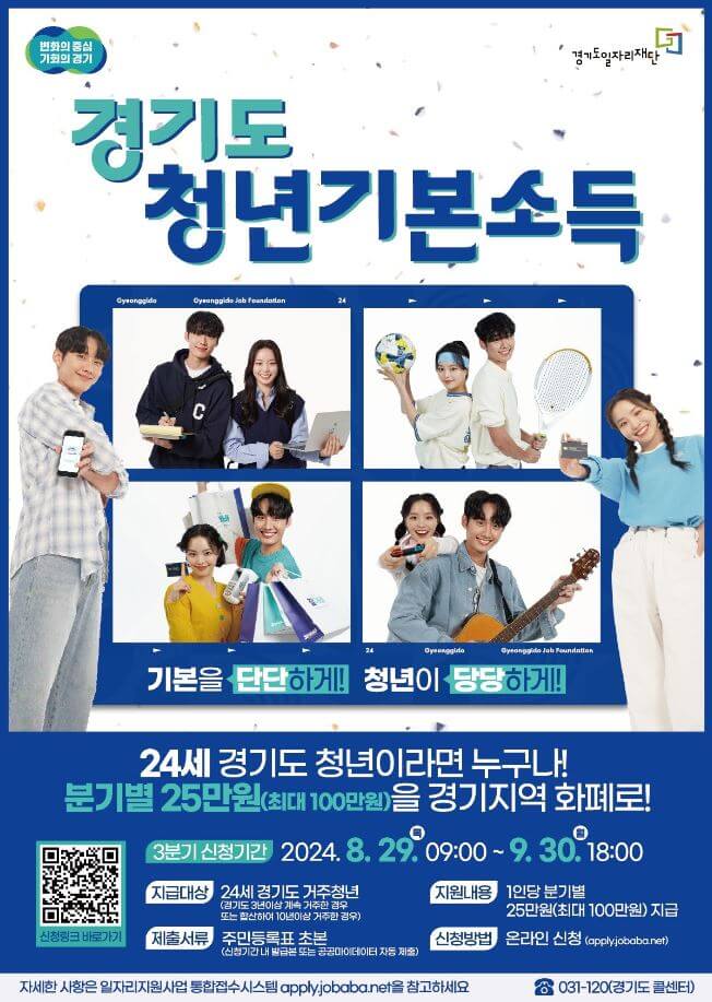 2024년 3분기 경기도 청년기본소득 신청자 모집 신청 방법∥대상 기간 자격